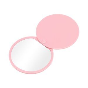 Round Cosmetic Mirror Compact Mirror for Business Travel Pink